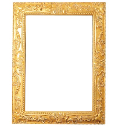 Cornice 50x70 cm vintage dorato - in legno, con ornamenti, dorata,  patinata, solo telaio senza vetro e