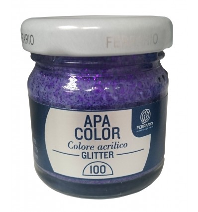 Colore acrilico glitter, 40 ml Ferrario - Argento Olografico