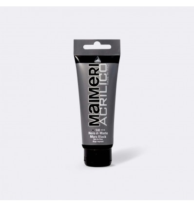 Colore acrilico satinato, 200 ml Nero di Marte MAIMERI